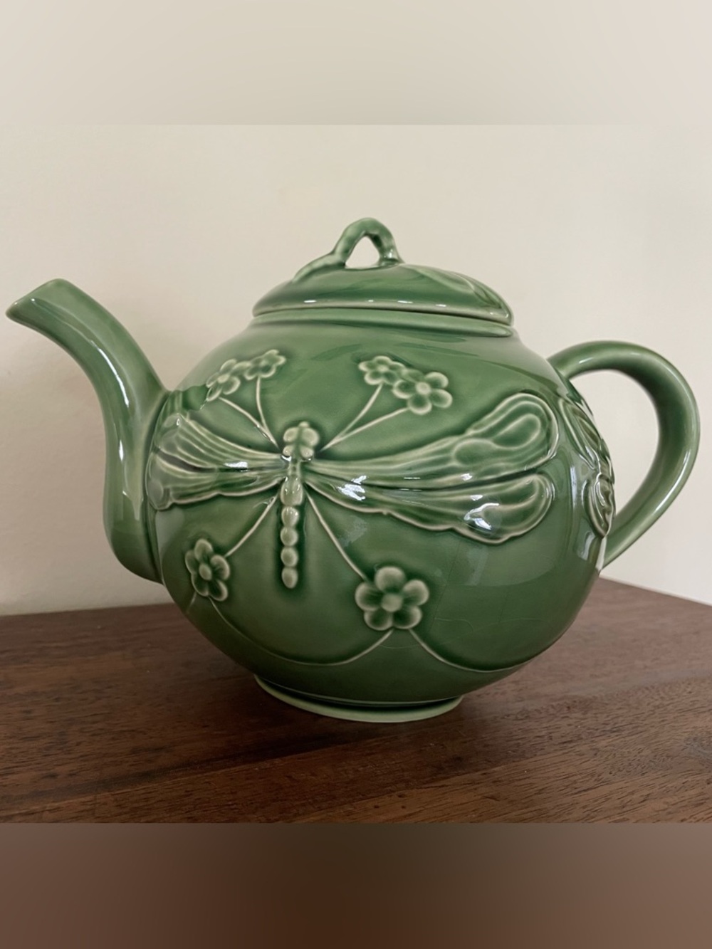 Bordallo Pinheiro for World Market Green Dragonfly Teapot